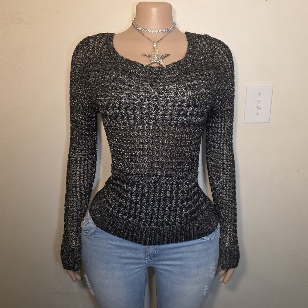 Harley-Davidson Black Knit Metallic Sweater